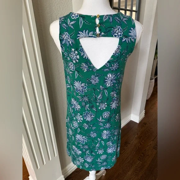 LOFT Green and blue Sleeveless swing Sundress - Picture 3 of 4
